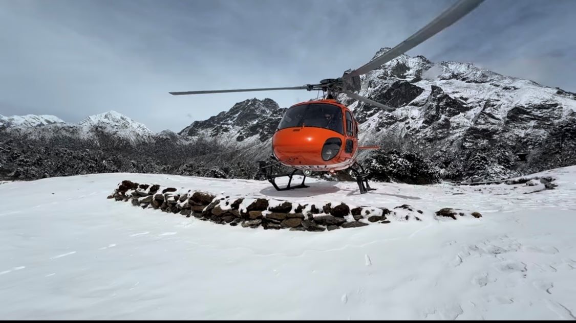 Landing at Kalapatthar during EBC Heli Tour
