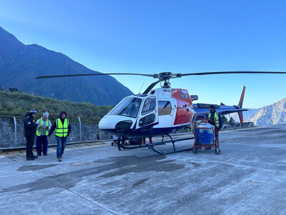Helicopter at Lukla Airport