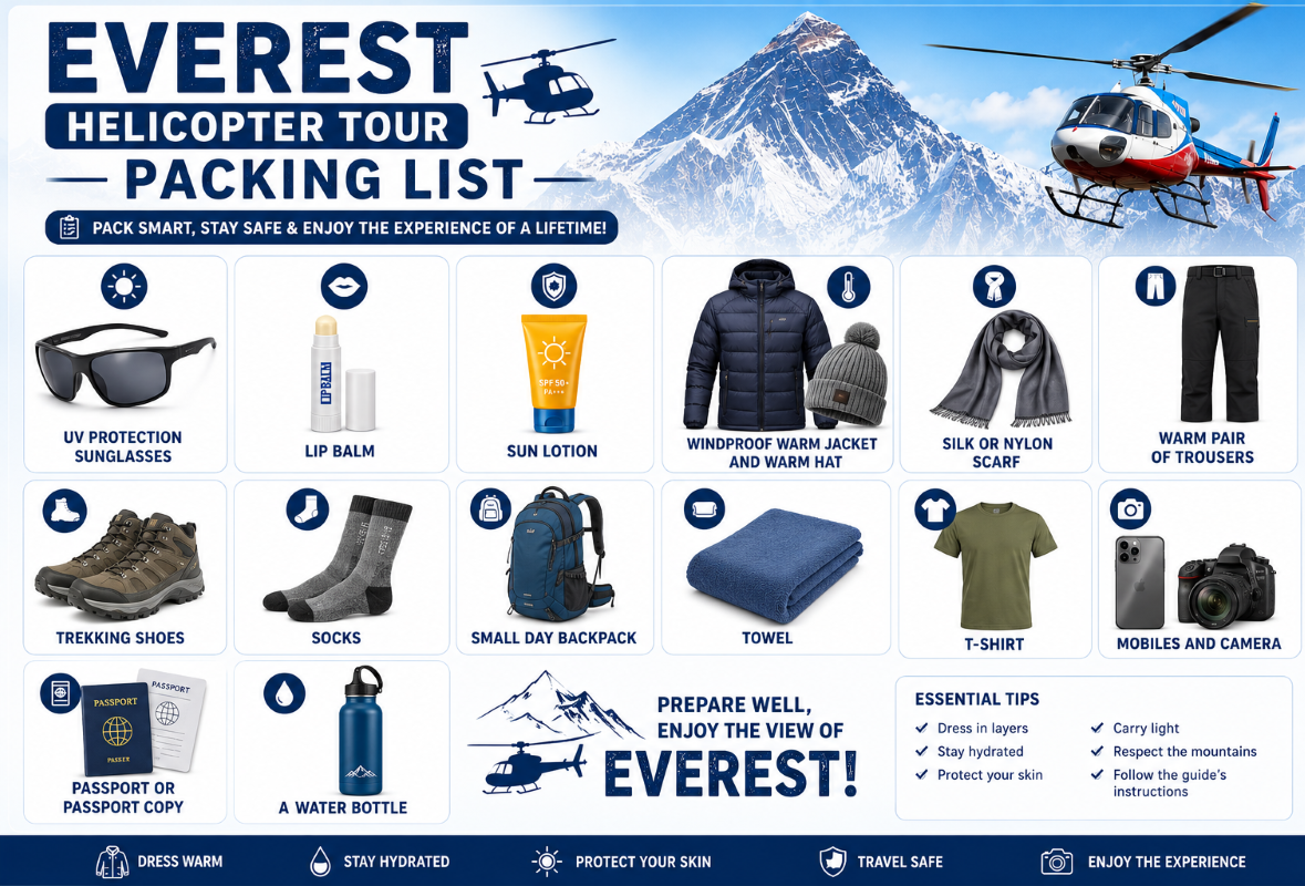 Packing List for Everest Helicopter Tour