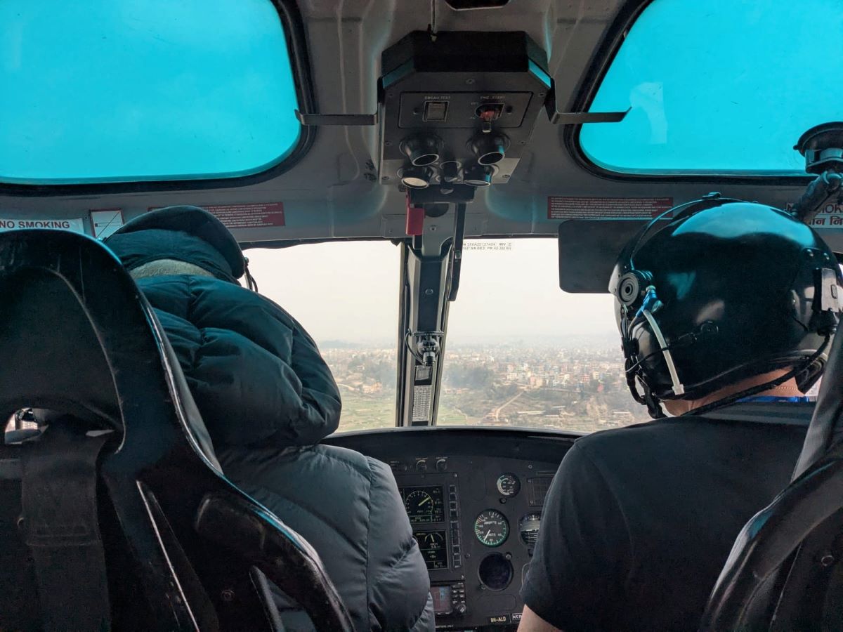 Helicopter flight to Everest Base Camp
