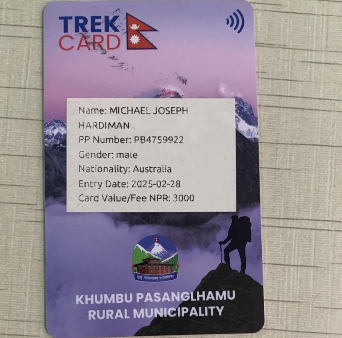 Khumbhu Pasang Lhamu Permit