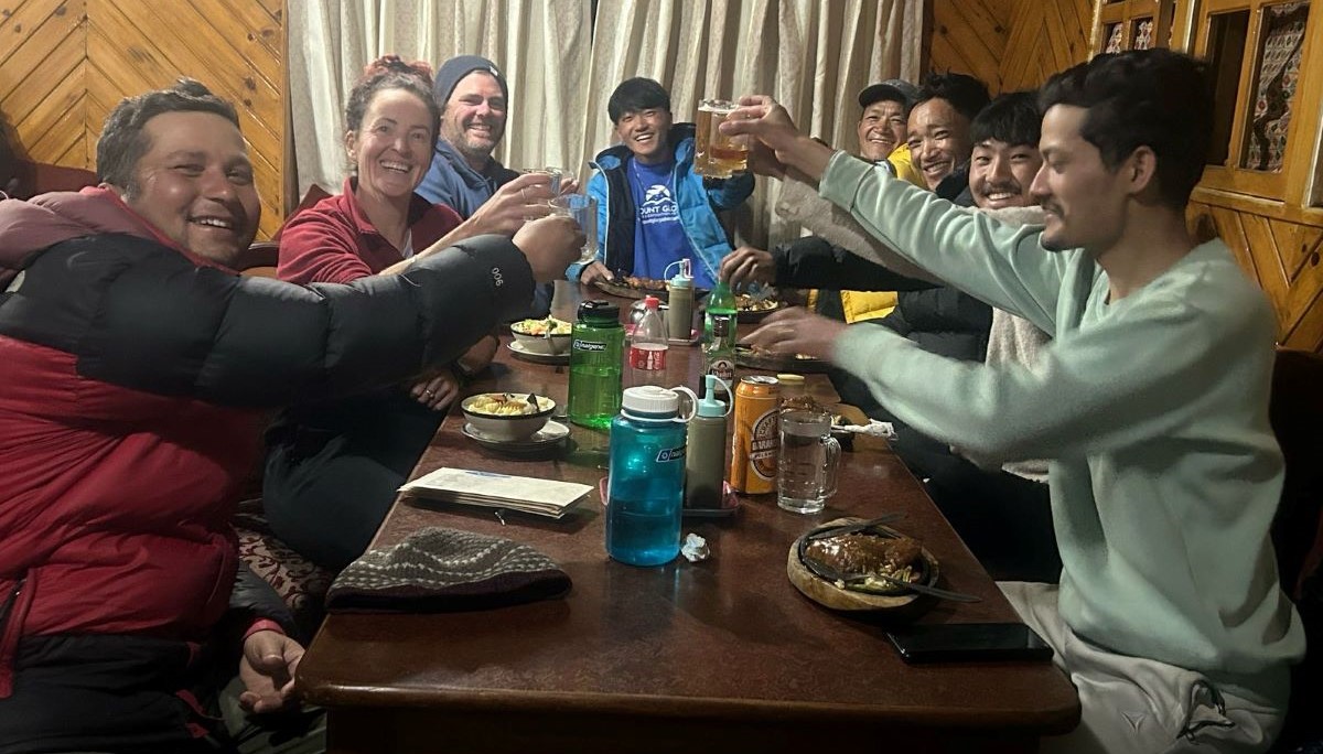 Celebration after Gokyo Ri Trek
