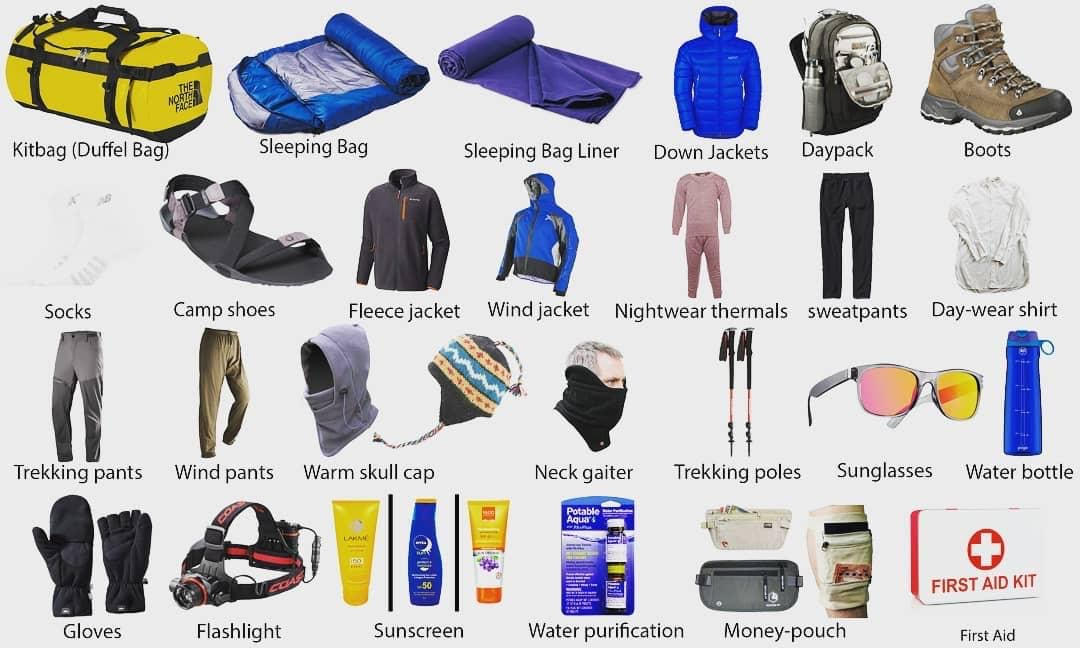 Packing list for Kanchenjunga Circuit Trek